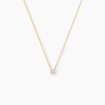 Collier Or Jaune Aphrodite Et Diamant - Pour Femme - Pierre en Diamant de forme Ronde - Histoire d'Or