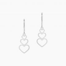 Boucles D'oreilles Pendantes Love Love Argent Blanc - Pour Femme - Histoire d'Or