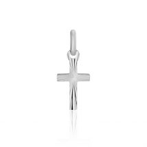 Pendentif Bathilde Croix Striee Or Blanc - Pour Famille - Histoire d'Or
