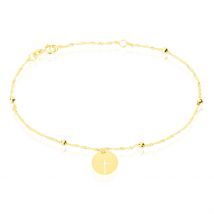 Bracelet Cobeia Croix Maille Forçat Or Jaune - Pour Femme - Histoire d'Or
