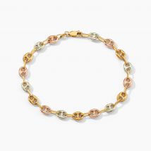 Bracelet Dami Maille Grain De Café Or Tricolore - Pour Homme - Histoire d'Or