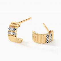 Créoles Diamantae Or Jaune Diamant - Pour Femme - Pierre en Diamant de forme Ronde - Histoire d'Or