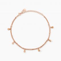 Chaîne De Cheville Heidi Argent Rose Oxyde De Zirconium - Pour Femme - Pierre en Oxyde de Zirconium de forme Ronde - Motif Carrée - Histoire d'Or