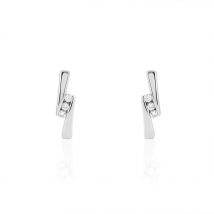 Boucles D'oreilles Puces Galya Or Blanc Diamant - Pour Femme - Pierre en Diamant de forme Ronde - Histoire d'Or