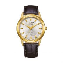 Montre Citizen Classic Elegant Ivoire - Boîtier Doré - Cadran Ivoire - Bracelet Brun - Mécanisme en Quartz - Pour Homme - Histoire d'Or