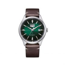 Montre Citizen C7 Mechanical Vert - Boîtier Blanc - Cadran Vert - Bracelet Brun - Mécanisme en Automatique - Pour - Histoire d'Or