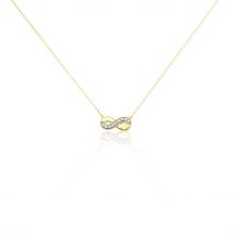 Collier Or Jaune Chlotilda Diamants - Pour Femme - Pierre en Diamant de forme Ronde - Motif Infini - Histoire d'Or