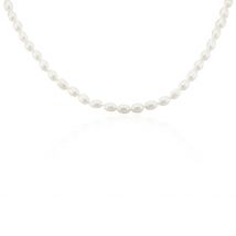 Collier Giustina Or Jaune Perle De Culture - Pour Femme - Pierre en Perle de culture de forme Grain de riz - Histoire d'Or