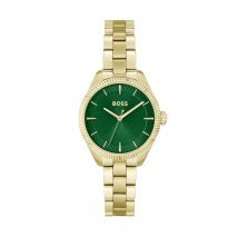 Montre Boss Sage Vert - Boîtier Jaune - Cadran Vert - Bracelet Doré - Mécanisme en Quartz - Pour Femme - Histoire d'Or