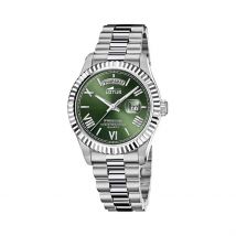 Montre Lotus Freedom Collection Vert - Boîtier Blanc - Cadran Vert - Bracelet Argenté - Mécanisme en Quartz - Pour Homme - Histoire d'Or