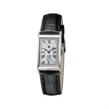 Montre Lip Churchill T18 Argenté - Boîtier Blanc - Cadran Argenté - Bracelet Noir - Mécanisme en Quartz - Pour Famille - Histoire d'Or