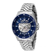 Montre Maserati Sfida Bleu - Boîtier Blanc - Cadran Blanc - Bracelet Argenté - Mécanisme en Automatique - Pour Homme - Histoire d'Or