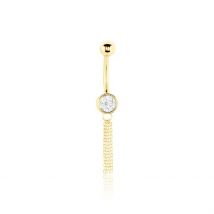 Piercing Rexanne Or Jaune Oxyde De Zirconium - Pour Femme - Pierre en Oxyde de Zirconium de forme Ronde - Histoire d'Or