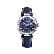 Montre Herbelin Newport Chrono Bleu - Boîtier Blanc - Cadran Blanc - Bracelet Bleu - Mécanisme en Quartz - Pour Homme - Histoire d'Or