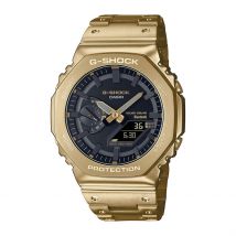 Montre Hybride Casio G-shock Classic Noir - Boîtier Jaune - Cadran Noir - Bracelet Doré - Mécanisme en Hybride - Pour Homme - Histoire d'Or