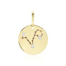 Pendentif Or Jaune Astraea Oxyde De Zirconium - Pour Femme - Pierre en Oxyde de Zirconium de forme Ronde - Motif Constellation - Histoire d'Or