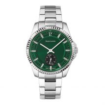 Montre Pierre Lannier Metropolitain Vert - Boîtier Blanc - Cadran Vert - Bracelet Argenté - Mécanisme en Quartz - Pour Homme - Histoire d'Or