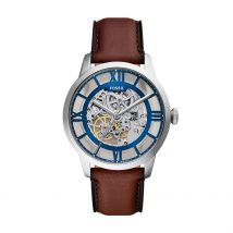 Montre Fossil Townsman Blanc - Boîtier Blanc - Cadran Blanc - Bracelet Marron - Mécanisme en Automatique - Pour Homme - Histoire d'Or