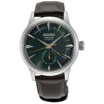 Montre Seiko Presage Vert - Boîtier Blanc - Cadran Vert - Bracelet Marron - Mécanisme en Automatique - Pour Homme - Histoire d'Or