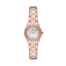 Montre Emporio Armani Nacre Blanche - Boîtier Rose - Cadran Bicolore - Bracelet Rose - Mécanisme en Quartz - Pour Femme - Histoire d'Or