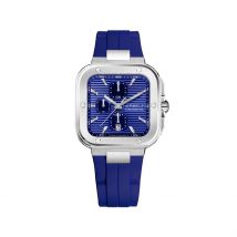 Montre Herbelin Cap Camarat Square Bleu - Boîtier Argenté - Cadran Bleu - Bracelet Bleu - Mécanisme en Quartz - Pour Homme - Histoire d'Or