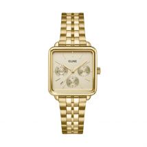 Montre Cluse La Tetragone Multifunction Doré - Boîtier Jaune - Cadran Champagne - Bracelet Doré - Mécanisme en Quartz - Pour Femme - Histoire d'Or