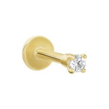 Piercing De Labret Or Jaune Catala Oxyde De Zirconium - Pour Femme - Pierre en Oxyde de Zirconium de forme Ronde - Histoire d'Or