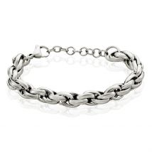 Bracelet Chaine Epaisse Acier Blanc Dusty - Pour Femme - Histoire d'Or