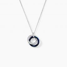 Collier Grizzel Argent Céramique Oxyde - Pour Femme - Pierre en Ceramique de forme Cerclée - Motif Cercle - Histoire d'Or