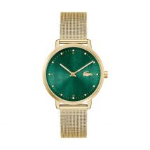 Montre Lacoste Crocorigin Vert - Boîtier Jaune - Cadran Vert - Bracelet Doré - Mécanisme en Quartz - Pour Femme - Histoire d'Or