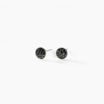 Boucles D'oreilles Puces Teani Or Blanc Diamant - Pour Femme - Pierre en Diamant de forme Ronde - Histoire d'Or