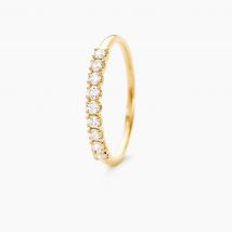 Alliance Hera Or Jaune Diamant - Pour Femme - Pierre en Diamant de forme Ronde - Histoire d'Or