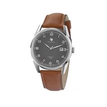 Montre Lip Himalaya Gris - Boîtier Blanc - Cadran Gris - Bracelet Marron - Mécanisme en Quartz - Pour Homme - Histoire d'Or