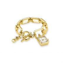 Montre Rosefield Studio Blanc - Boîtier Jaune - Cadran Blanc - Bracelet Doré - Mécanisme en Quartz - Pour Femme - Histoire d'Or