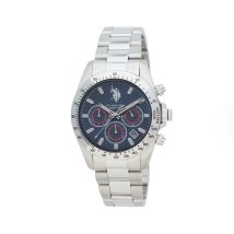Montre U.S. Polo Us Polo Zephir Bleu - Boîtier Argenté - Cadran Bleu - Bracelet Argenté - Mécanisme en Quartz - Pour Homme - Histoire d'Or