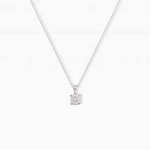 Collier Artemis Or Blanc Diamant - Pour Femme - Pierre en Diamant de forme Ronde - Histoire d'Or