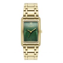 Montre Olivia Burton Grove Vert - Boîtier Jaune - Cadran Vert - Bracelet Doré - Mécanisme en Quartz - Pour Femme - Histoire d'Or