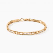 Bracelet Jonc Epiphanieae Plaqué Or Jaune Oxyde De Zirconium - Pour Femme - Pierre en Oxyde de Zirconium de forme Ronde - Histoire d'Or