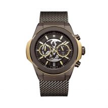 Montre Montignac Round Chrono Marron - Boîtier Marron - Cadran Marron - Bracelet Marron - Mécanisme en Quartz - Pour Homme - Histoire d'Or