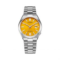Montre Citizen Tsuyosa Nj0150 Jaune - Boîtier Argenté - Cadran Jaune - Bracelet Argenté - Mécanisme en Automatique - Pour Unisex - Histoire d'Or