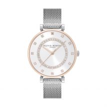 Montre Olivia Burton Belgrave Argenté - Boîtier Rose - Cadran Argenté - Bracelet Argenté - Mécanisme en Quartz - Pour Femme - Histoire d'Or