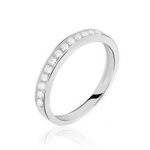 Alliance Dionysa Or Blanc Diamant - Pour Femme - Pierre en Diamant de forme Ronde - Histoire d'Or