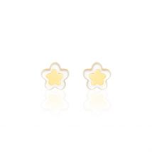 Boucles D'oreilles Puces Cleomelia Fleur Or Jaune - Pour Enfant - Histoire d'Or