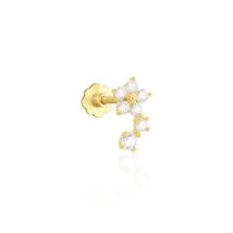 Piercing Margarid Or Jaune Oxyde De Zirconium - Pour Femme - Pierre en Oxyde de Zirconium de forme Ronde - Motif Fleur - Histoire d'Or