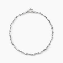 Bracelet Ciana Torsade Diamante Argent Blanc - Pour Femme - Histoire d'Or