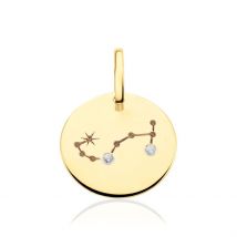 Pendentif Or Jaune Astraea Oxyde De Zirconium - Pour Femme - Pierre en Oxyde de Zirconium de forme Ronde - Motif Constellation - Histoire d'Or