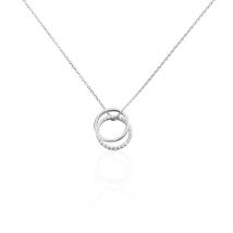 Collier Argent Blanc Circus Oxyde De Zirconium Maille - Pour Femme - Pierre en Oxyde de Zirconium de forme Ronde - Motif Cercle - Histoire d'Or