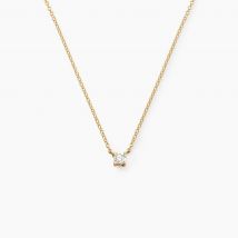 Collier Or Jaune Aphrodite Et Diamant - Pour Femme - Pierre en Diamant de forme Ronde - Histoire d'Or