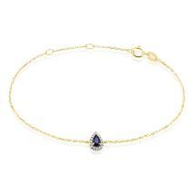 Bracelet Or Jaune Juliettina Saphir - Pour Femme - Pierre en Saphir de forme Poire - Motif Goutte - Histoire d'Or