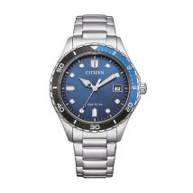 Montre Citizen Platform Bleu - Boîtier Argenté - Cadran Bleu - Bracelet Argenté - Mécanisme en Quartz - Pour Homme - Histoire d'Or